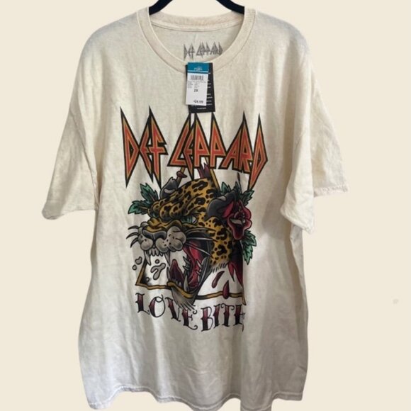 Goodie Two Sleeves Other - Goodie Two Sleeves NWT Def Leppard Love Bites Retro Style T-Shirt Mens Size 2x
